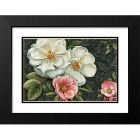 Floral Damask I Black Modern Wood Framed Art Print with Double Matting by Audit, Lisa