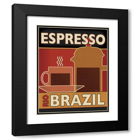 Deco Coffee I Black Modern Wood Framed Art Print with Double Matting by Pela Studio