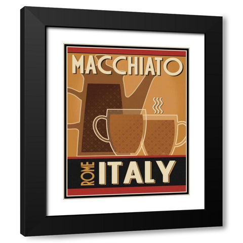 Deco Coffee II Black Modern Wood Framed Art Print with Double Matting by Pela Studio
