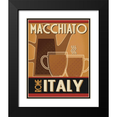 Deco Coffee II Black Modern Wood Framed Art Print with Double Matting by Pela Studio