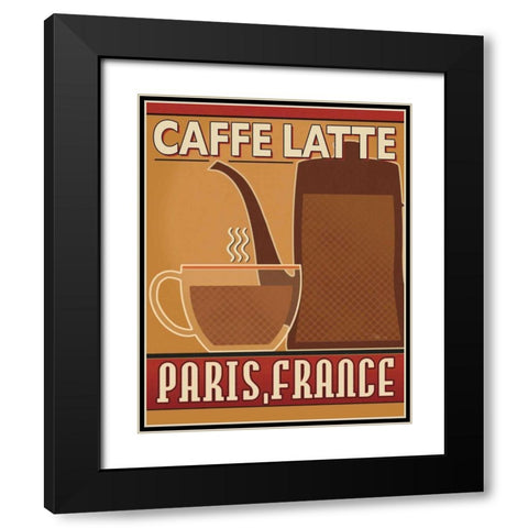 Deco Coffee III Black Modern Wood Framed Art Print with Double Matting by Pela Studio