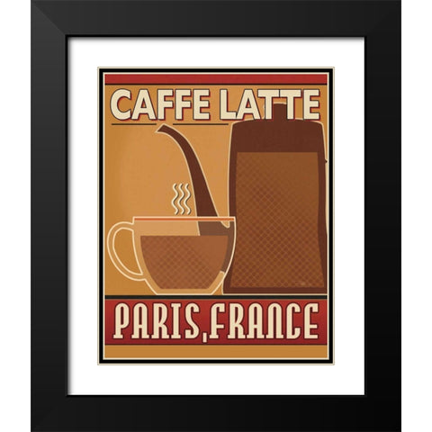 Deco Coffee III Black Modern Wood Framed Art Print with Double Matting by Pela Studio