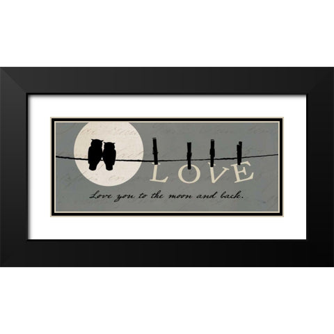 Moon Lovers I Black Modern Wood Framed Art Print with Double Matting by Pela