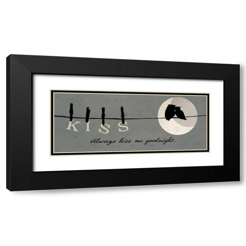 Moon Lovers II Black Modern Wood Framed Art Print with Double Matting by Pela