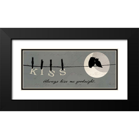 Moon Lovers II Black Modern Wood Framed Art Print with Double Matting by Pela