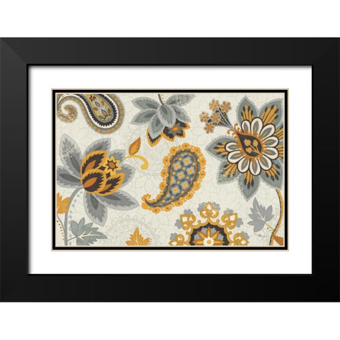 Decorative Nature I Yellow Gray Cream Black Modern Wood Framed Art Print with Double Matting by Pela Studio