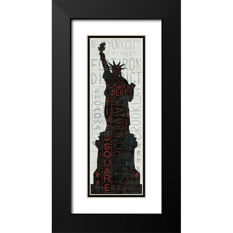 Statue of Liberty - Red Black Modern Wood Framed Art Print with Double Matting by Mullan, Michael