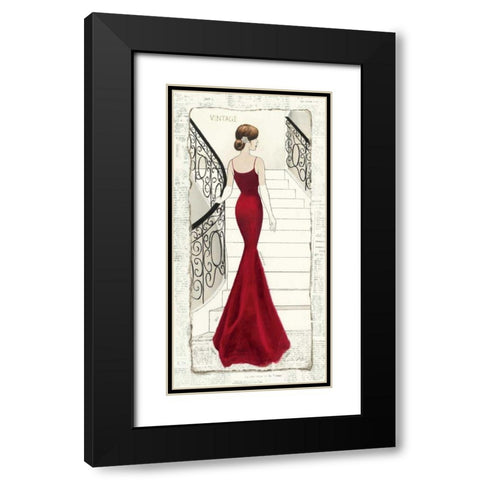 La Belle Rouge Black Modern Wood Framed Art Print with Double Matting by Adams, Emily