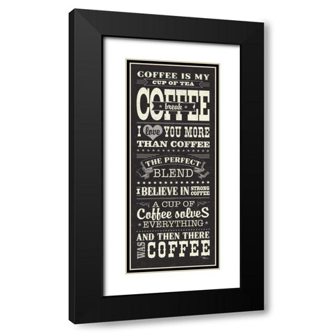 Coffee Lovers I Black Modern Wood Framed Art Print with Double Matting by Pela Studio