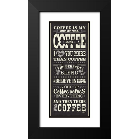 Coffee Lovers I Black Modern Wood Framed Art Print with Double Matting by Pela Studio