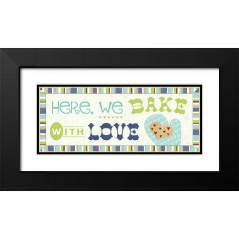 Luv 2 Bake II Black Modern Wood Framed Art Print with Double Matting by Pela Studio
