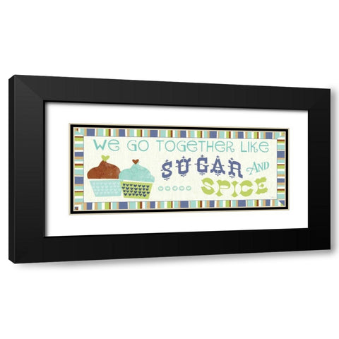 Luv 2 Bake V Black Modern Wood Framed Art Print with Double Matting by Pela Studio