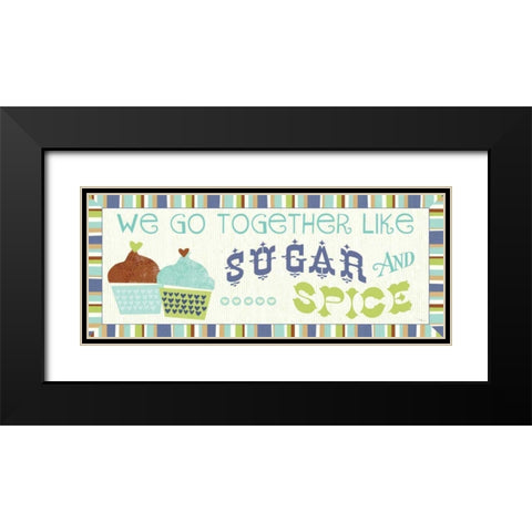 Luv 2 Bake V Black Modern Wood Framed Art Print with Double Matting by Pela Studio