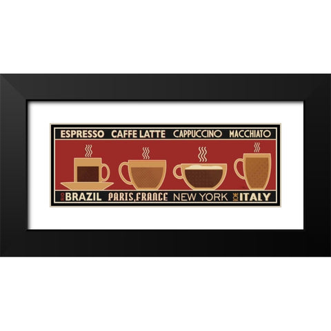Deco Coffee Panel I  Black Modern Wood Framed Art Print with Double Matting by Pela Studio
