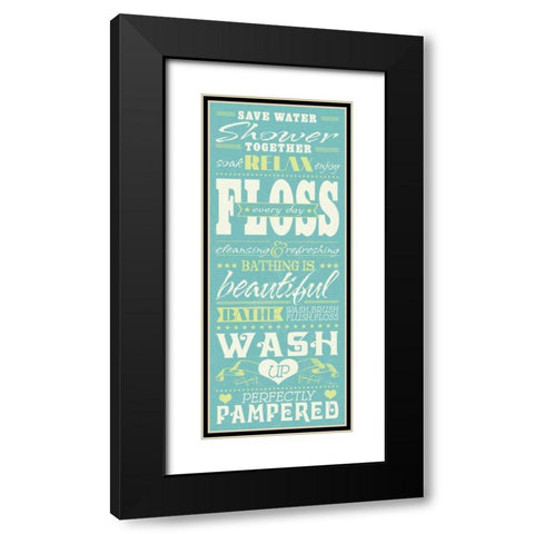 Wash Up II Black Modern Wood Framed Art Print with Double Matting by Pela Studio