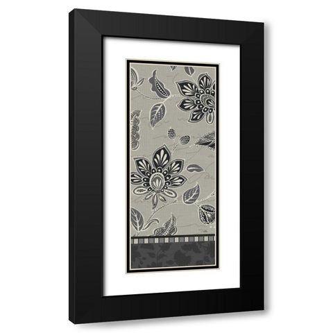 Garden Drawings Dark V Black Modern Wood Framed Art Print with Double Matting by Pela