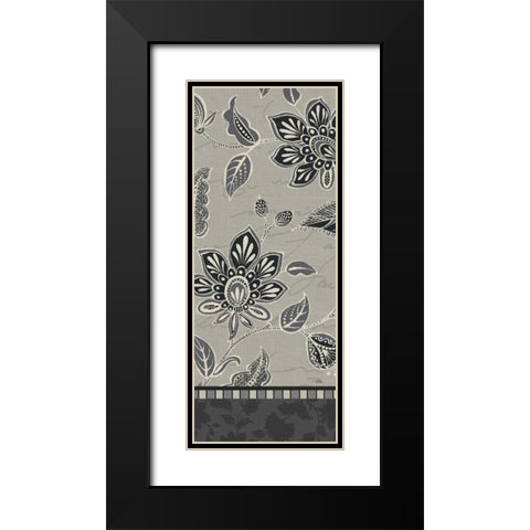 Garden Drawings Dark V Black Modern Wood Framed Art Print with Double Matting by Pela