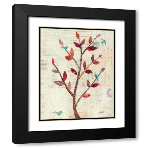 Red Leaf Tree no Border Black Modern Wood Framed Art Print with Double Matting by Prahl, Courtney