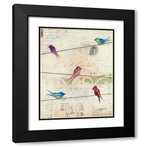 Birds on a Wire no Border Black Modern Wood Framed Art Print with Double Matting by Prahl, Courtney