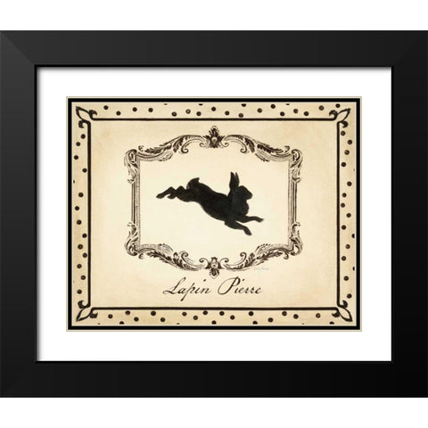 Cartouche Lapin I Black Modern Wood Framed Art Print with Double Matting by Adams, Emily