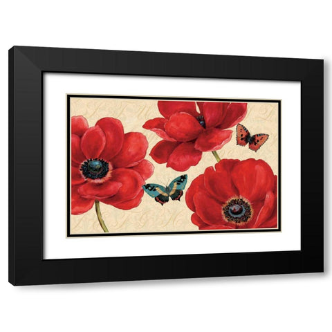 Petals and Wings on Beige I Black Modern Wood Framed Art Print with Double Matting by Brissonnet, Daphne