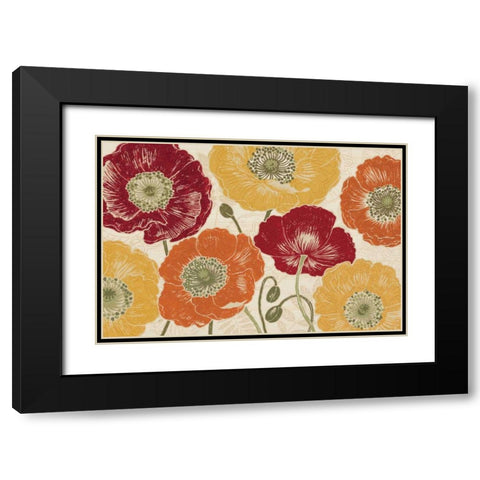 A Poppys Touch I Spice Black Modern Wood Framed Art Print with Double Matting by Brissonnet, Daphne
