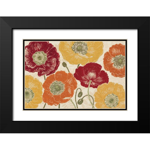 A Poppys Touch I Spice Black Modern Wood Framed Art Print with Double Matting by Brissonnet, Daphne