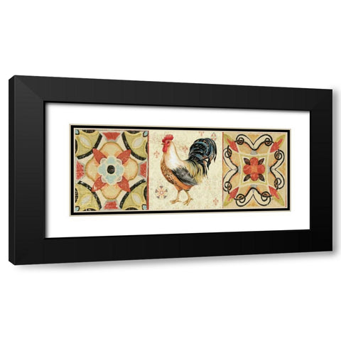 Bohemian Rooster Panel I Black Modern Wood Framed Art Print with Double Matting by Brissonnet, Daphne