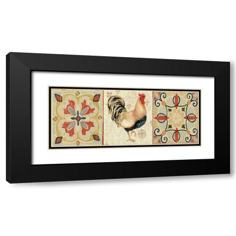 Bohemian Rooster Panel II Black Modern Wood Framed Art Print with Double Matting by Brissonnet, Daphne