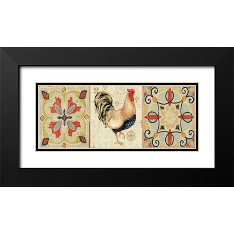 Bohemian Rooster Panel II Black Modern Wood Framed Art Print with Double Matting by Brissonnet, Daphne