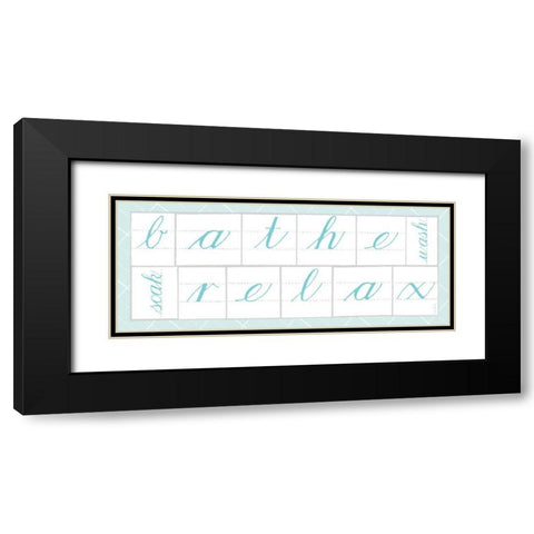 Bathe Relax Blue Black Modern Wood Framed Art Print with Double Matting by Schlabach, Sue