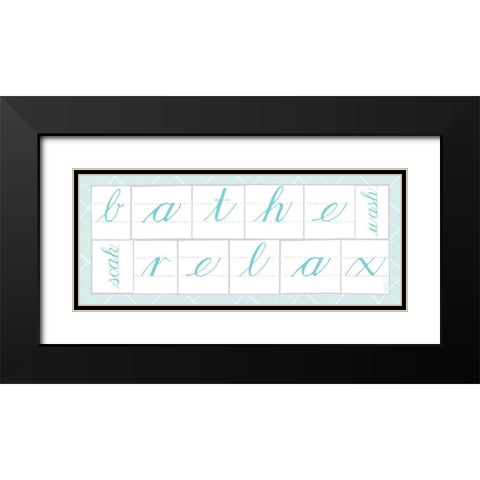Bathe Relax Blue Black Modern Wood Framed Art Print with Double Matting by Schlabach, Sue