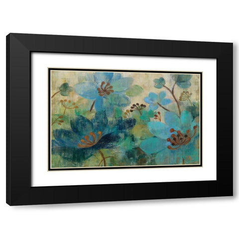Peacock Garden Black Modern Wood Framed Art Print with Double Matting by Vassileva, Silvia