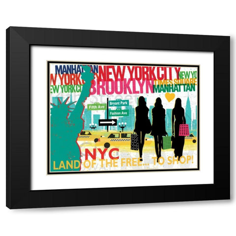 New York City Life III Black Modern Wood Framed Art Print with Double Matting by Mullan, Michael