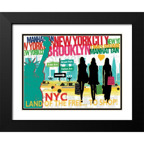 New York City Life III Black Modern Wood Framed Art Print with Double Matting by Mullan, Michael