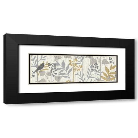 Garden Leaves Panel I Black Modern Wood Framed Art Print with Double Matting by Wild Apple Portfolio
