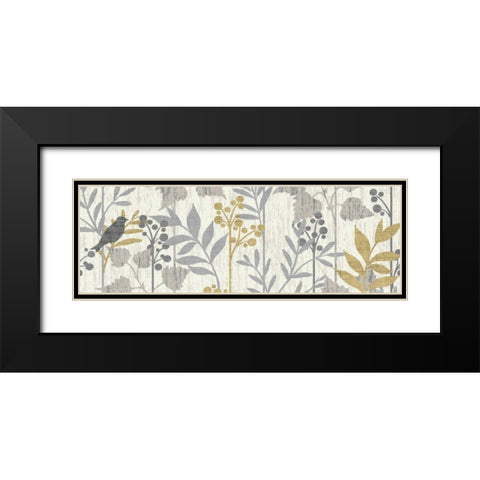 Garden Leaves Panel I Black Modern Wood Framed Art Print with Double Matting by Wild Apple Portfolio
