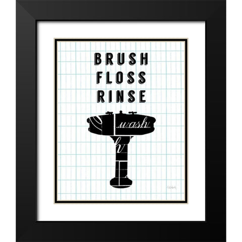 Letterform Sink Black Modern Wood Framed Art Print with Double Matting by Schlabach, Sue