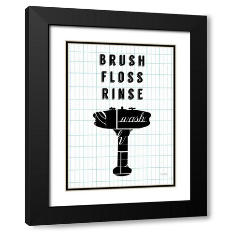 Letterform Sink Black Modern Wood Framed Art Print with Double Matting by Schlabach, Sue