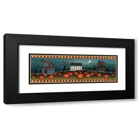 Halloween Eve Crescent Moon Black Modern Wood Framed Art Print with Double Matting by Brown, David Carter