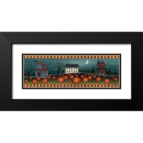 Halloween Eve Crescent Moon Black Modern Wood Framed Art Print with Double Matting by Brown, David Carter