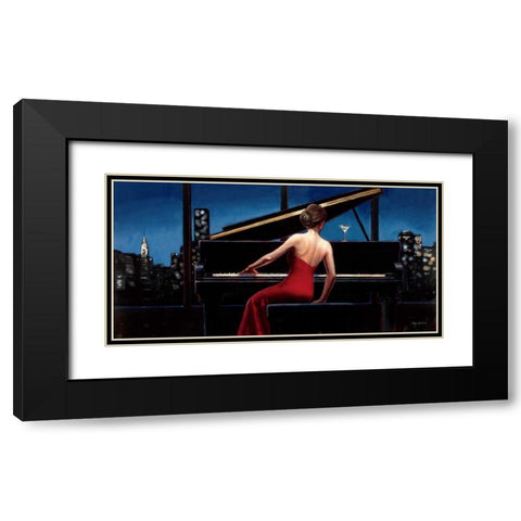 Lady in Red Black Modern Wood Framed Art Print with Double Matting by Fabiano, Marco
