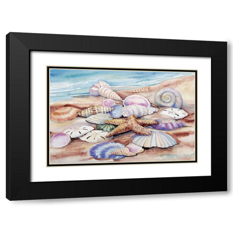 Seashells I Black Modern Wood Framed Art Print with Double Matting by McKenna, Kathleen Parr