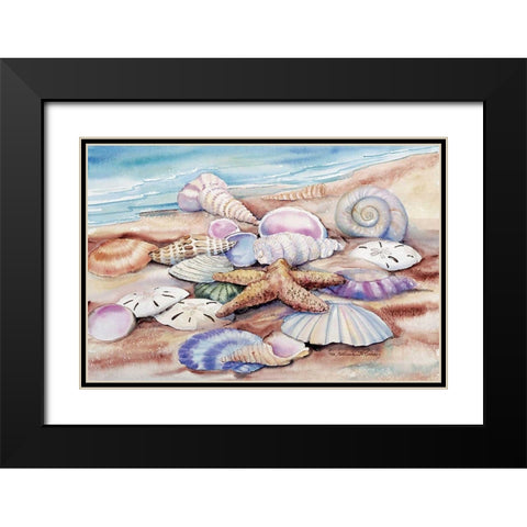 Seashells I Black Modern Wood Framed Art Print with Double Matting by McKenna, Kathleen Parr