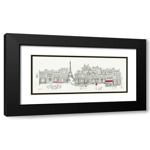 World Cafe Panel II - Paris Red Black Modern Wood Framed Art Print with Double Matting by Tillmon, Avery