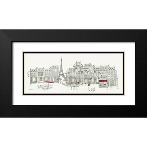 World Cafe Panel II - Paris Red Black Modern Wood Framed Art Print with Double Matting by Tillmon, Avery