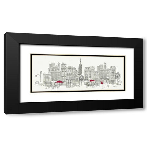 World Cafe Panel III - NYC Red Black Modern Wood Framed Art Print with Double Matting by Tillmon, Avery