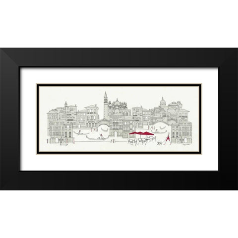 World Cafe Panel IV - Venice Red Black Modern Wood Framed Art Print with Double Matting by Tillmon, Avery