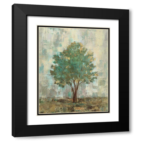 Verdi Trees II Black Modern Wood Framed Art Print with Double Matting by Vassileva, Silvia