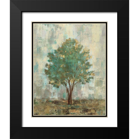 Verdi Trees II Black Modern Wood Framed Art Print with Double Matting by Vassileva, Silvia